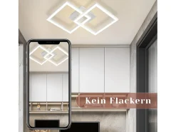 NETTLIFE Lámpara de Techo LED Geométrica de 24W, Iluminación de Techo para Salón y Dormitorio Blanco Hot