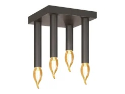 Outlet NETTLIFE Lámpara de Techo Vintage E14 Lámpara Industrial Lámpara de Dormitorio Gris con 4 Focos de Metal para Sala de Estar Cocina Pasillo Bar Negro