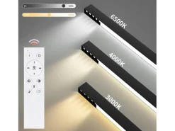 NETTLIFE Lámpara de Techo LED Negra Lámpara de Sala de Estar Regulable Moderna de 25 W de Largo con Control Remoto de 80 CM para Dormitorio de Oficina Negro New