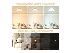 New NETTLIFE Lámpara de Techo LED Moderna Redonda 27 cm Cielo Estrellado Regulable con Control Remoto Lámpara de Dormitorio de 23 W para Sala de Estar Negro