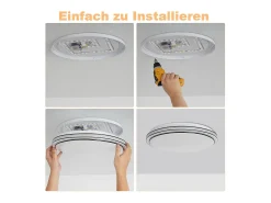 New NETTLIFE Lámpara de Techo LED Moderna Redonda 27 cm Cielo Estrellado Regulable con Control Remoto Lámpara de Dormitorio de 23 W para Sala de Estar Negro
