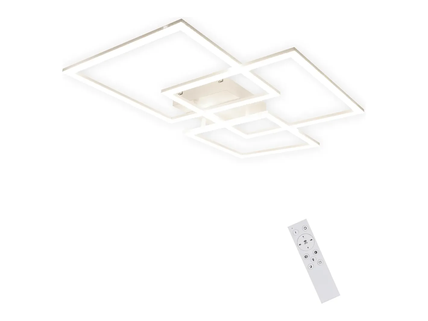 NETTLIFE Plafón-, lámpara de techo LED para salón negro de 75 cm, regulable, moderna, de cristal, lámpara para habitación, diseño de lámpara interior con... Blanco