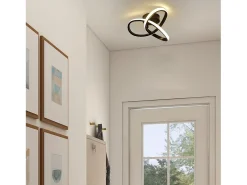 NETTLIFE Lámpara de techo LED Blanco Caliente - 17W, Lámpara Negra, Lámpara de Cocina Moderna Pequeña 3000K para Habitación de Niños, Salón Negro Hot