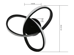 NETTLIFE Lámpara de techo LED Blanco Caliente - 17W, Lámpara Negra, Lámpara de Cocina Moderna Pequeña 3000K para Habitación de Niños, Salón Negro Hot