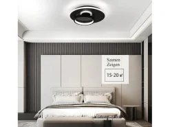 NETTLIFE Lámpara de Techo LED Lámpara de Negra 33 W Regulable con Control Remoto Lámpara de Diseño Moderno Lámpara Redonda para Dormitorio Negro Online