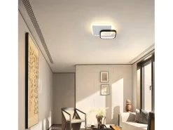NETTLIFE Plafón-Lámpara de Techo LED 3000K 24,5cm 22W Lámpara de Pasillo Lámpara de Cocina de Diseño Moderno Negro para Dormitorio Sala de Estar Blanco