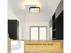 NETTLIFE Plafón-Lámpara de Techo LED 3000K 24,5cm 22W Lámpara de Pasillo Lámpara de Cocina de Diseño Moderno Negro para Dormitorio Sala de Estar Blanco