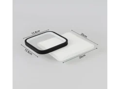 NETTLIFE Plafón-Lámpara de Techo LED 3000K 24,5cm 22W Lámpara de Pasillo Lámpara de Cocina de Diseño Moderno Negro para Dormitorio Sala de Estar Blanco