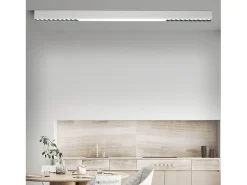 NETTLIFE Plafón-Lámpara de Techo LED Blanca 25W Lámpara Moderna para Lámpara de Escritorio Larga Regulable con Control Remoto 80CM para Dormitorio Blanco
