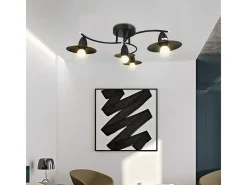 Discount NETTLIFE Lámpara de Techo Vintage E27 Lámpara Industrial Negra Retro Lámpara de Lámpara de Dormitorio Interior Lámpara de Iluminación de Sala de Estar Negro