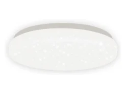 NETTLIFE Plafón-Lámpara de Techo LED 21 cm 15 W Lámpara de de Dormitorio Neutro Redondo Decoración de Estrellas para Habitación Infantil Blanco