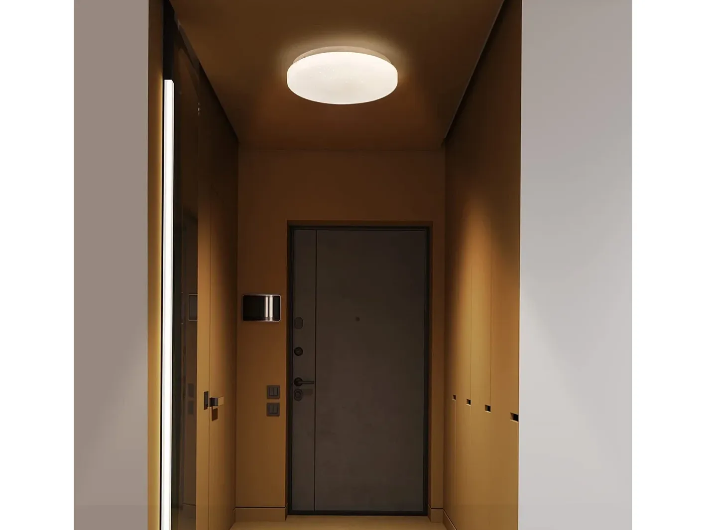 NETTLIFE Plafón-Lámpara de Techo LED 21 cm 15 W Lámpara de de Dormitorio Neutro Redondo Decoración de Estrellas para Habitación Infantil Blanco