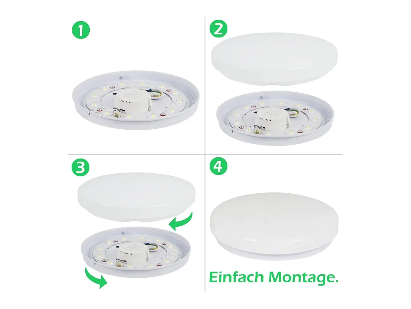 NETTLIFE Plafón-Lámpara de Techo LED 21 cm 15 W Lámpara de de Dormitorio Neutro Redondo Decoración de Estrellas para Habitación Infantil Blanco