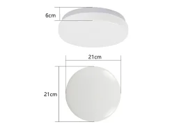 NETTLIFE Plafón-Lámpara de Techo LED 21 cm 15 W Lámpara de de Dormitorio Neutro Redondo Decoración de Estrellas para Habitación Infantil Blanco