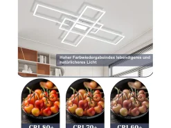 Hot NETTLIFE Lámpara de Techo LED Regulable 50W con Mando a Distancia Diseño Moderno Salón Dormitorio Geométrico para Cocina Pasillo Blanco