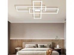 Hot NETTLIFE Lámpara de Techo LED Regulable 50W con Mando a Distancia Diseño Moderno Salón Dormitorio Geométrico para Cocina Pasillo Blanco