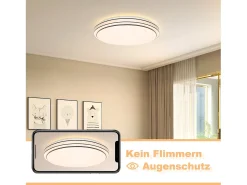 NETTLIFE Plafón-Lámpara de Techo LED Dormitorio - Diámetro 27 cm Lámpara de Cielo Estrellado Lámpara Blanca cálida de 12 W Lámpara Redonda Moderna para Blanco