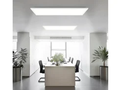 NETTLIFE Plafón-Lámpara de Techo LED, 80 x 30 cm, 39W, 3000K Regulable, Plana, Lámpara con Control Remoto, Panel, , Lámpara de Escritorio para Cocina Blanco