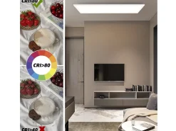 NETTLIFE Plafón-Lámpara de Techo LED, 80 x 30 cm, 39W, 3000K Regulable, Plana, Lámpara con Control Remoto, Panel, , Lámpara de Escritorio para Cocina Blanco