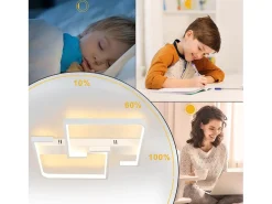 NETTLIFE Lámpara de Techo LED Metal 35W Lámpara de Salón Moderna Regulable con Control Remoto Lámpara de Diseño Cuadrada para Dormitorio Blanco Online