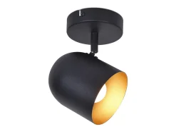 NETTLIFE Plafón-Lámpara de techo E14 Foco de techo Dorado Lámpara de pasillo industrial vintage Negro