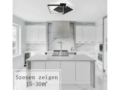 NETTLIFE Plafón-Lámpara de Techo LED Negra Regulable 50W Lámpara de Salón de Diseño Moderno con Control Remoto de Metal para Comedor Cocina Dormitorio Negro