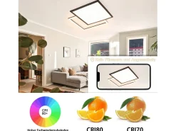Sale NETTLIFE Lámpara de Techo LED 46W Sala de Estar Lámpara de Moderna Regulable Negra con Diseño de Cielo Estrellado para Dormitorio Estudio Hotel Negro