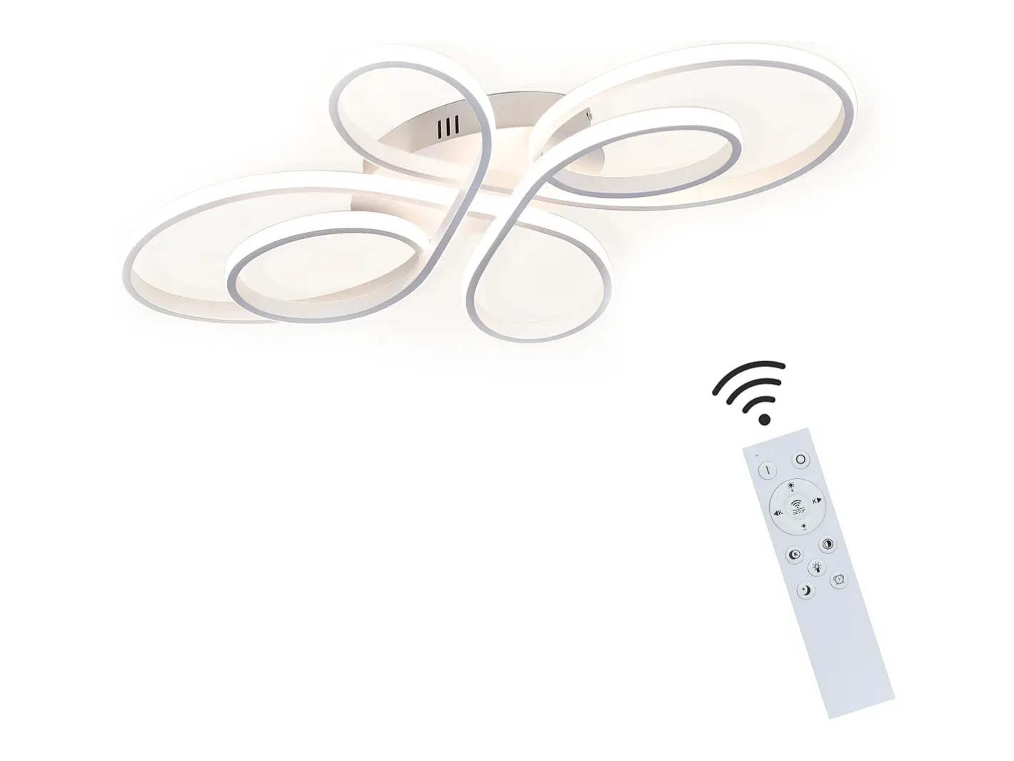 Online NETTLIFE Lámpara de Techo LED Regulable 66 cm Lámpara de Dormitorio Blanca Moderna de 65 W con Control Remoto Grande para Sala de Estar Estudio Blanco
