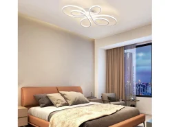 Online NETTLIFE Lámpara de Techo LED Regulable 66 cm Lámpara de Dormitorio Blanca Moderna de 65 W con Control Remoto Grande para Sala de Estar Estudio Blanco