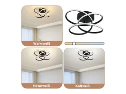 Online NETTLIFE Lámpara de techo LED para pasillo, color , diseño moderno, regulable, con mando a distancia, para cocina, 44 W Negro