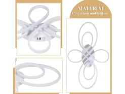NETTLIFE Lámpara de Techo LED Regulable 80 cm 78 W Salón Diseño Moderno Dormitorio con Mando a Distancia Ideal para Oficina Cocina Blanco Outlet