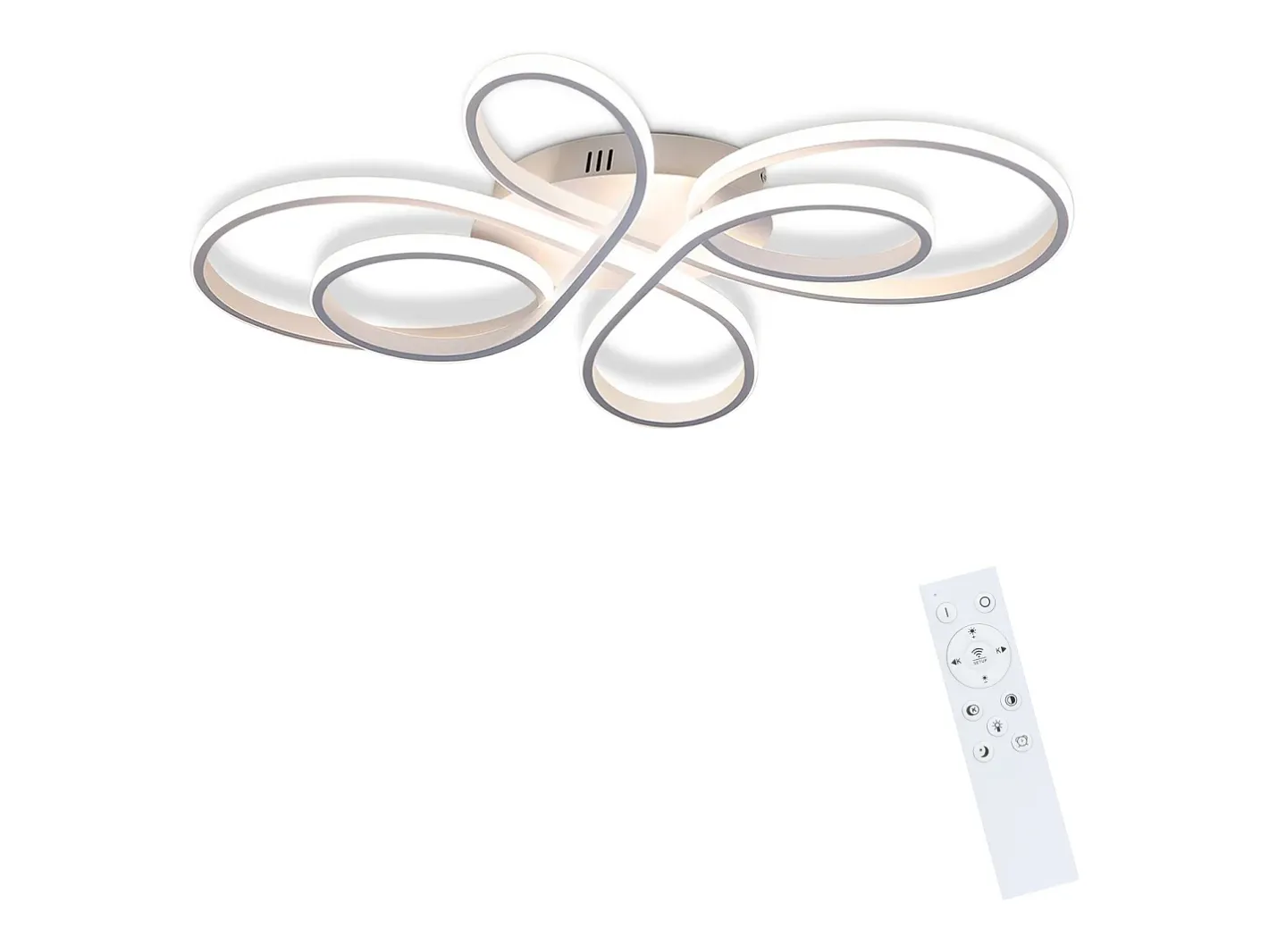 NETTLIFE Lámpara de Techo LED Regulable 80 cm 78 W Salón Diseño Moderno Dormitorio con Mando a Distancia Ideal para Oficina Cocina Blanco Outlet