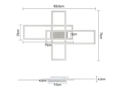 NETTLIFE , Lámpara de techo LED para salón, RGB, cambio de color, regulable en intensidad con control remoto, para habitación, lámpara moderna de 50W. Blanco Discount