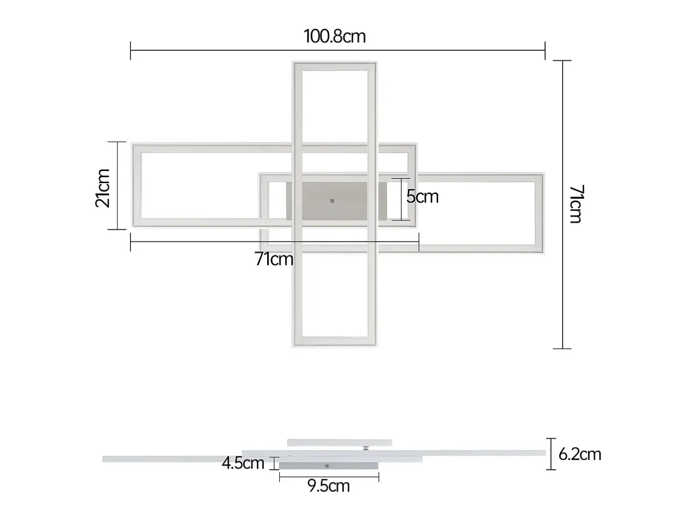 NETTLIFE , Lámpara de techo LED para salón, RGB, cambio de color, regulable en intensidad con control remoto, para habitación, lámpara moderna de 50W. Blanco Discount