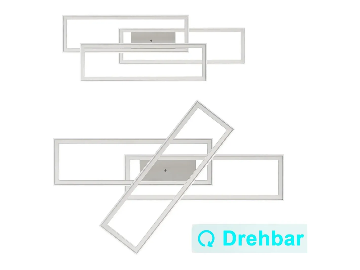 NETTLIFE , Lámpara de techo LED para salón, RGB, cambio de color, regulable en intensidad con control remoto, para habitación, lámpara moderna de 50W. Blanco Discount