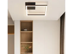 NETTLIFE Plafón-Lámpara de techo LED para cocina, luz de techo, blanco cálido, , diseño moderno, 3000K, 12W Negro
