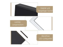 NETTLIFE Plafón-Lámpara de techo LED para cocina, luz de techo, blanco cálido, , diseño moderno, 3000K, 12W Negro