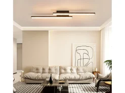 New NETTLIFE Lámpara de Techo LED Negra 12W Lámpara de Metal de Cristal Moderna Luz Cálida 3000K para Dormitorio Pasillo Cocina Oficina Sala de Estar Negro