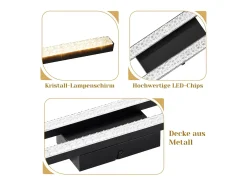 New NETTLIFE Lámpara de Techo LED Negra 12W Lámpara de Metal de Cristal Moderna Luz Cálida 3000K para Dormitorio Pasillo Cocina Oficina Sala de Estar Negro