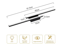 New NETTLIFE Lámpara de Techo LED Negra 12W Lámpara de Metal de Cristal Moderna Luz Cálida 3000K para Dormitorio Pasillo Cocina Oficina Sala de Estar Negro