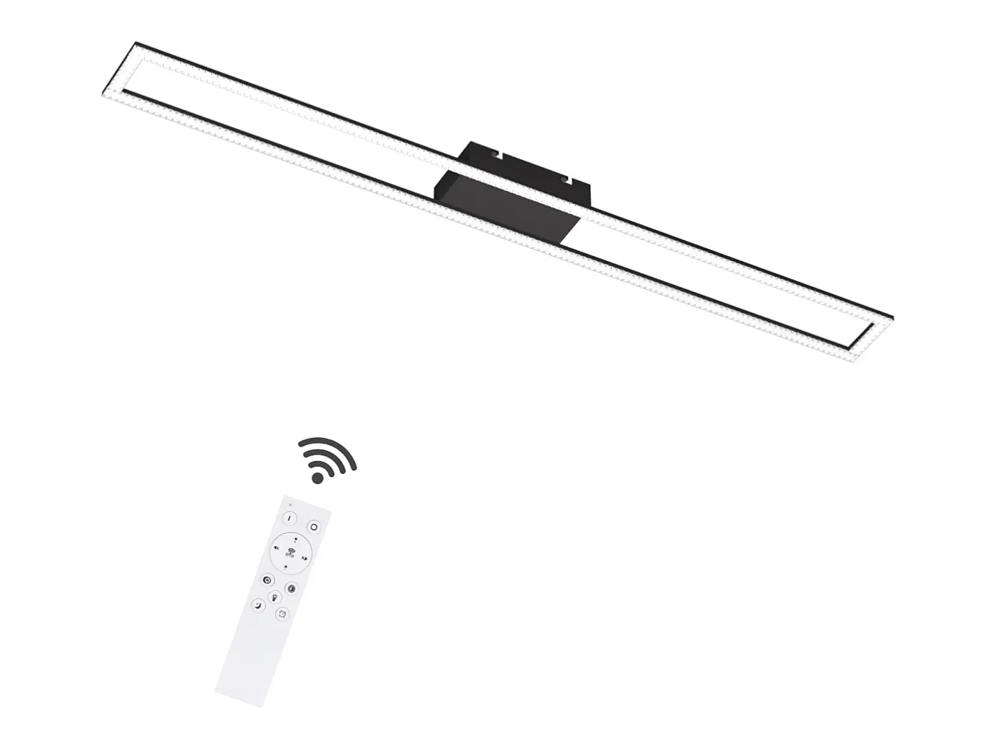 Discount NETTLIFE Lámpara de techo para habitación LED de 40W regulable con control remoto, lámpara para salón moderna de 108 cm de largo, color . Negro