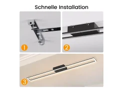 Discount NETTLIFE Lámpara de techo para habitación LED de 40W regulable con control remoto, lámpara para salón moderna de 108 cm de largo, color . Negro