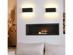 New NETTLIFE Lámpara LED de pared interior - 2 en 1, , 5W, Arriba/Abajo, 3000K Blanco cálido, Ajustable Negro