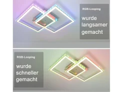 NETTLIFE Lámpara LED de techo para dormitorio, lámpara regulable moderna que cambia de Color RGB con Control remoto, sala de estar de 35W Blanco Hot