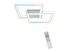 NETTLIFE Lámpara LED de techo para dormitorio, lámpara regulable moderna que cambia de Color RGB con Control remoto, sala de estar de 35W Blanco Hot