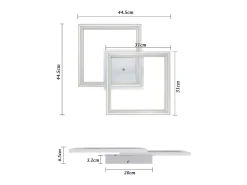 NETTLIFE Lámpara LED de techo para dormitorio, lámpara regulable moderna que cambia de Color RGB con Control remoto, sala de estar de 35W Blanco Hot
