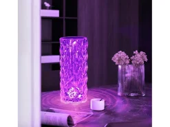 NETTLIFE Lámpara LED mesa inalámbrica, mesita noche, RGB táctil recargable, Dormitorio, Control remoto 16 colores Transparente