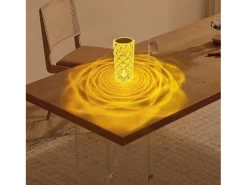 NETTLIFE Lámpara LED mesa inalámbrica, mesita noche, RGB táctil recargable, Dormitorio, Control remoto 16 colores Transparente