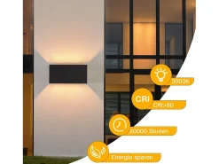 NETTLIFE Aplique Para Pared-Lámpara LED mural Negra IP65, Luz Blanca Cálida Ajustable G9, Para Interior y Exterior, Salón Negro