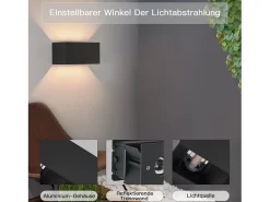 NETTLIFE Aplique Para Pared-Lámpara LED mural Negra IP65, Luz Blanca Cálida Ajustable G9, Para Interior y Exterior, Salón Negro